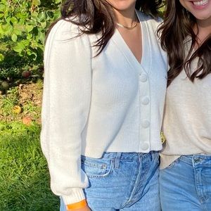 Zara Button Cropped Sweater